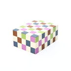 Checkered Resin Storage Box 7x5x3 Inch Glossy MDF