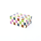 Checkered Resin Storage Box 7x5x3 Inch Glossy MDF