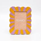 Purple & Orange Scallop Resin Photo Frame 5x7 Inch