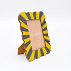 Yellow & Grey Scallop Resin Photo Frame 5x7 Inch