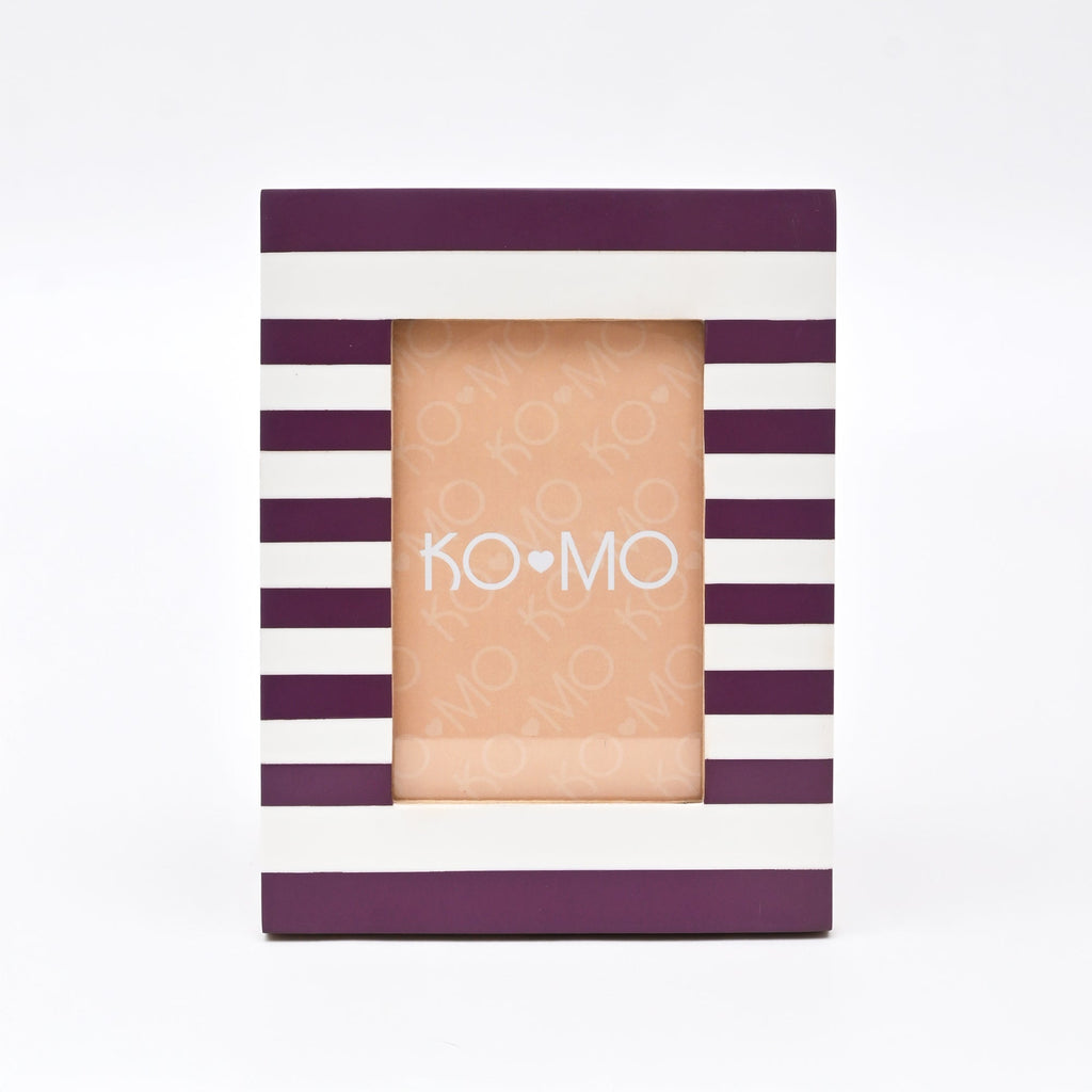 Purple Striped Resin Photo Frame 4x6 Inch