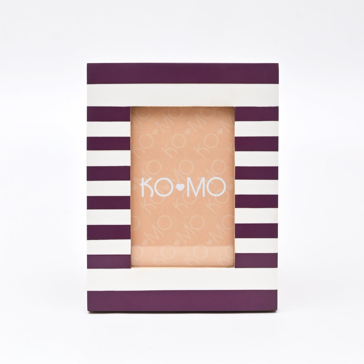 Purple Striped Resin Photo Frame 4x6 Inch