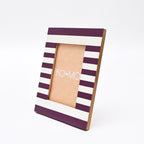 Purple Striped Resin Photo Frame 4x6 Inch