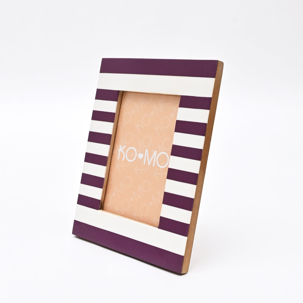 Purple Striped Resin Photo Frame 4x6 Inch