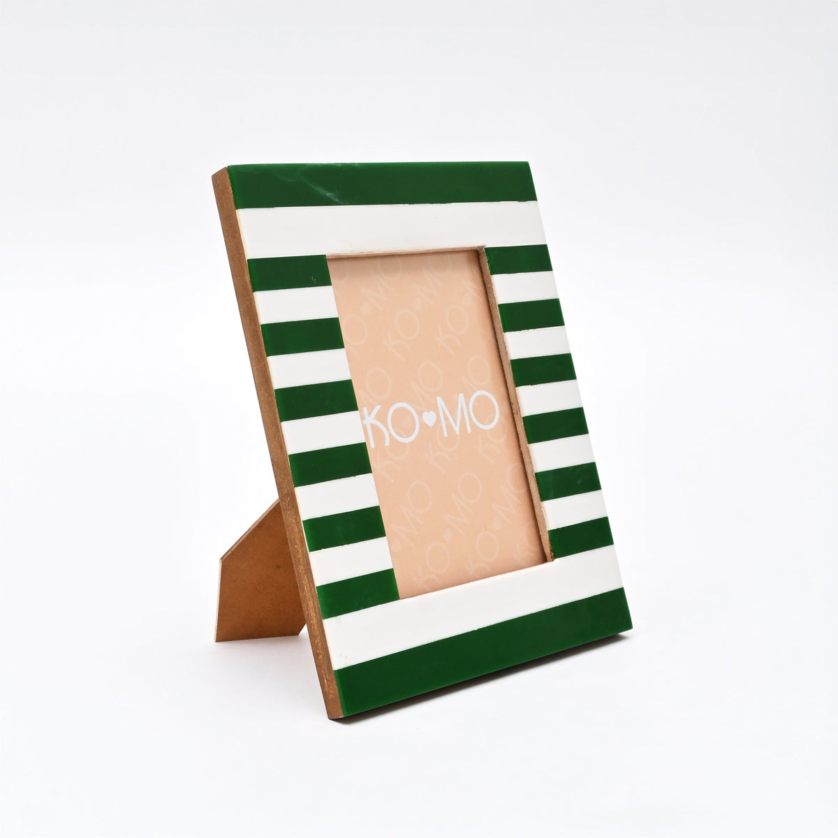Green Striped Resin Photo Frame 4x6 Inch