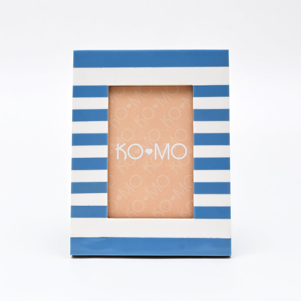 Blue Striped Resin Photo Frame 4x6 Inch