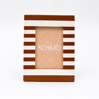 Brown Striped Resin Photo Frame 4x6 Inch