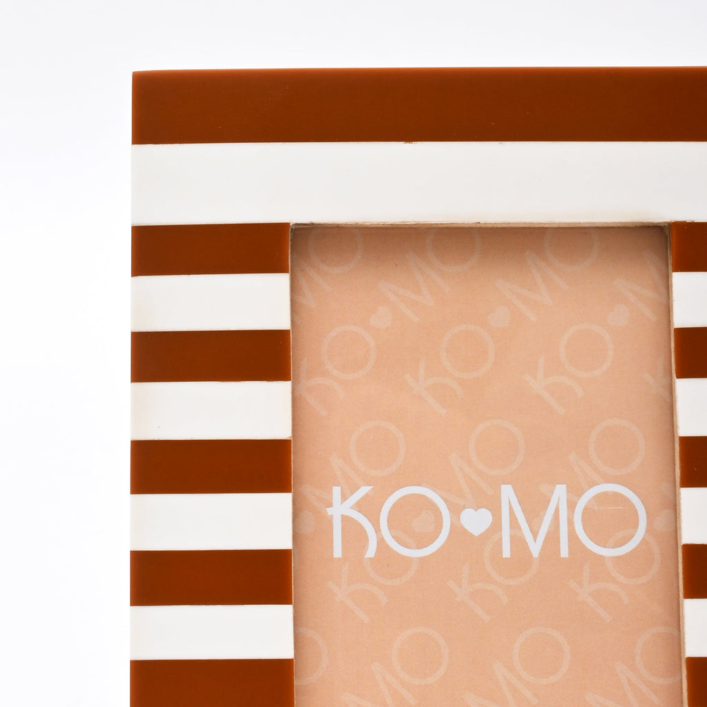 Brown Striped Resin Photo Frame 4x6 Inch