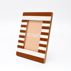 Brown Striped Resin Photo Frame 4x6 Inch