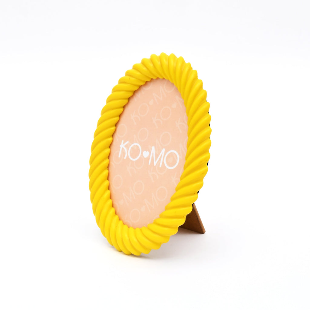 Yellow Terrazzo Oval Resin Photo Frame 4x6 Inch