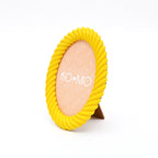 Yellow Terrazzo Oval Resin Photo Frame 4x6 Inch