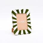 Green & White Scallop Resin Photo Frame 5x7 Inch
