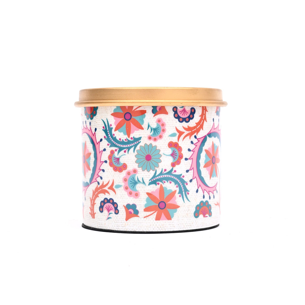 Small Round Enamel Storage Box with Lid