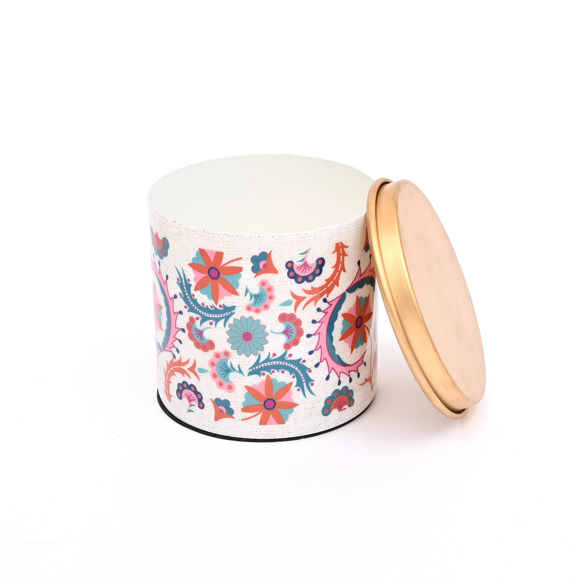 Small Round Enamel Storage Box with Lid