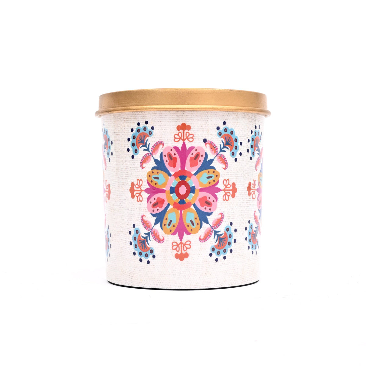 Large Round Enamel Storage Box with Lid