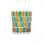 Round Mosaic Glass Votive Tealight Candle Holder