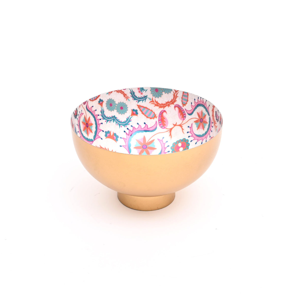 Round Enamel Metal Serving Bowl, Rustic Tableware