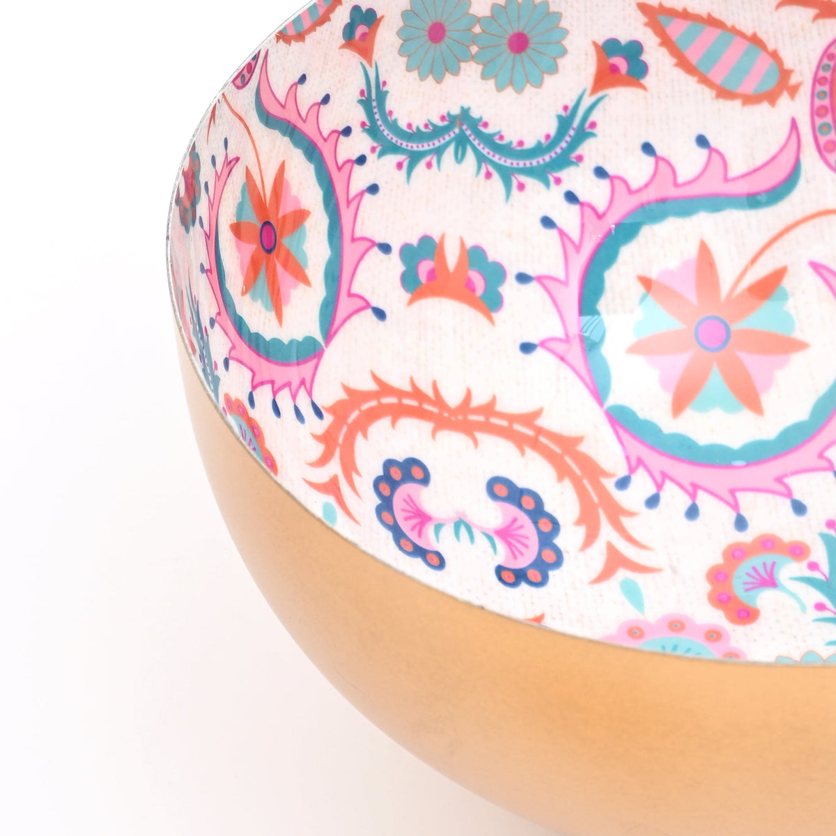 Round Enamel Metal Serving Bowl, Rustic Tableware