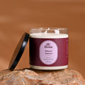 Mahogany & Teakwood Triple Wick Glass Candle