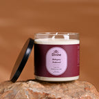 Mahogany & Teakwood Triple Wick Glass Candle