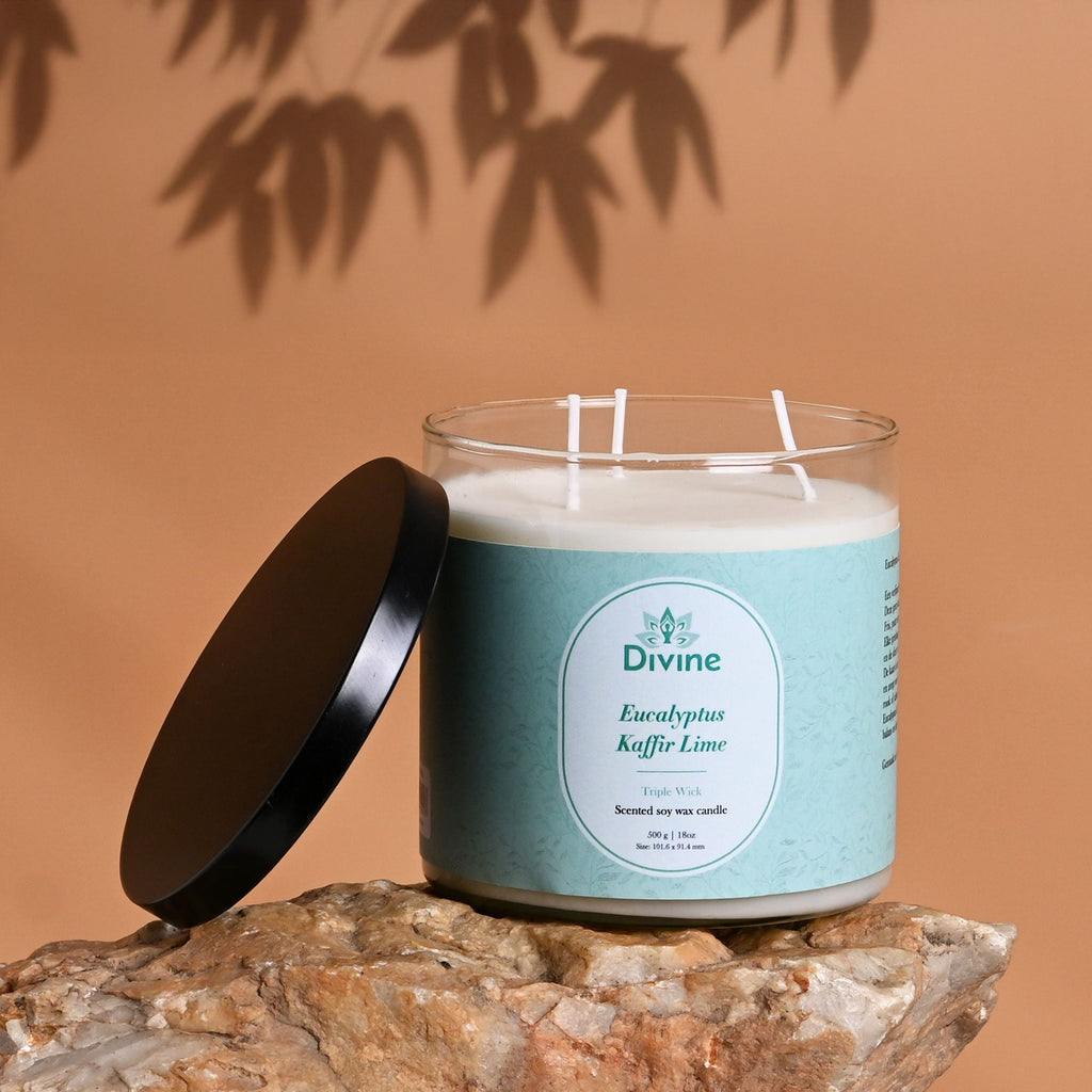 Eucalyptus & Kaffir Lime Triple Wick Glass Candle