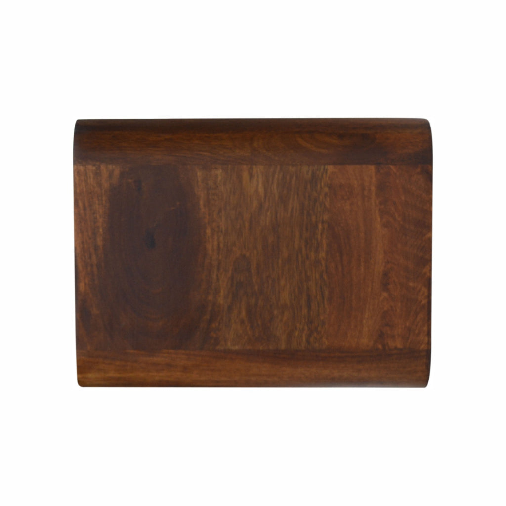 Space-Saving Solid Mango Wood Wall-mounted Console – Chestnut Finish, 2 Drawers