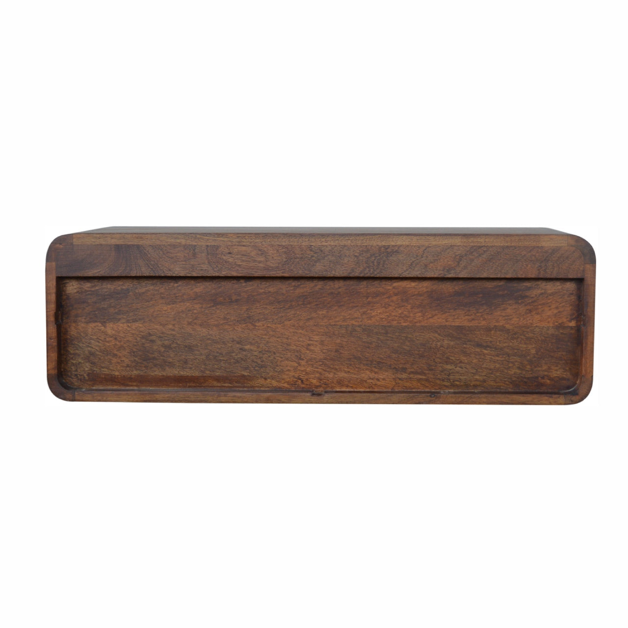 Space-Saving Solid Mango Wood Wall-mounted Console – Chestnut Finish, 2 Drawers