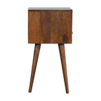 Space-Saving Solid Mango Wood Bedside Table – Chestnut Finish, 1 Drawer