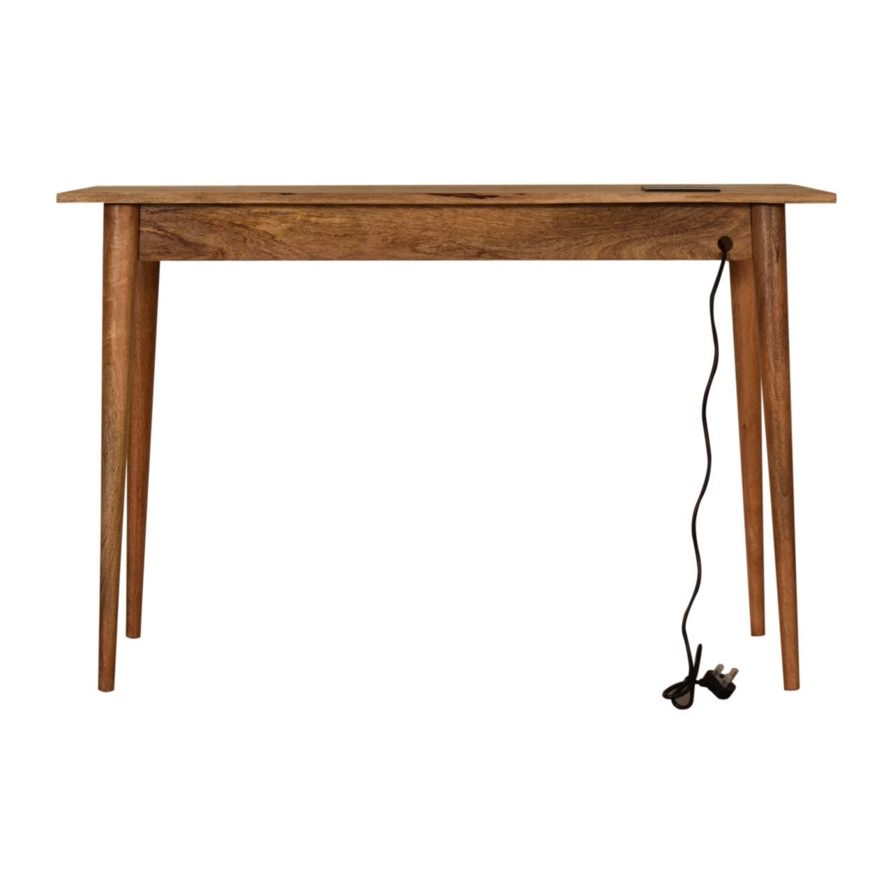 Handcrafted Solid Mango Wood Writing Desk – Chestnut Finish, 2 Drawers