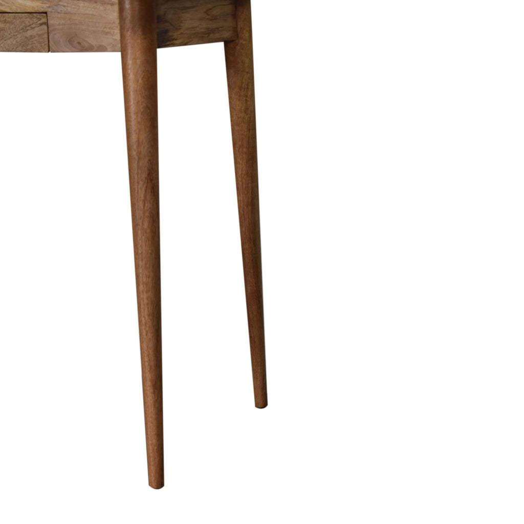 Handcrafted Solid Mango Wood Writing Desk – Chestnut Finish, 2 Drawers