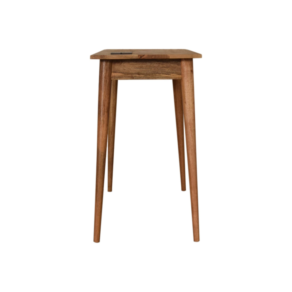 Handcrafted Solid Mango Wood Writing Desk – Chestnut Finish, 2 Drawers