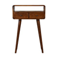 Slimline Solid Mango Wood Console Table – Chestnut Finish, 2 Drawers