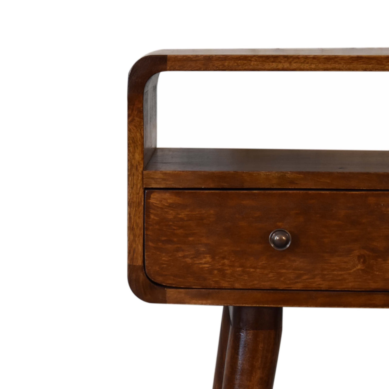 Slimline Solid Mango Wood Console Table – Chestnut Finish, 2 Drawers