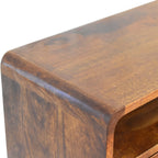 Slimline Solid Mango Wood Console Table – Chestnut Finish, 2 Drawers