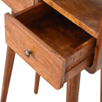 Slimline Solid Mango Wood Console Table – Chestnut Finish, 2 Drawers