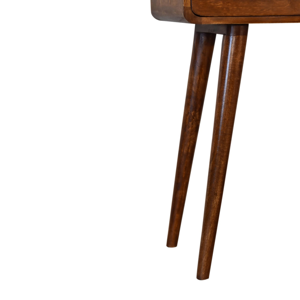 Slimline Solid Mango Wood Console Table – Chestnut Finish, 2 Drawers