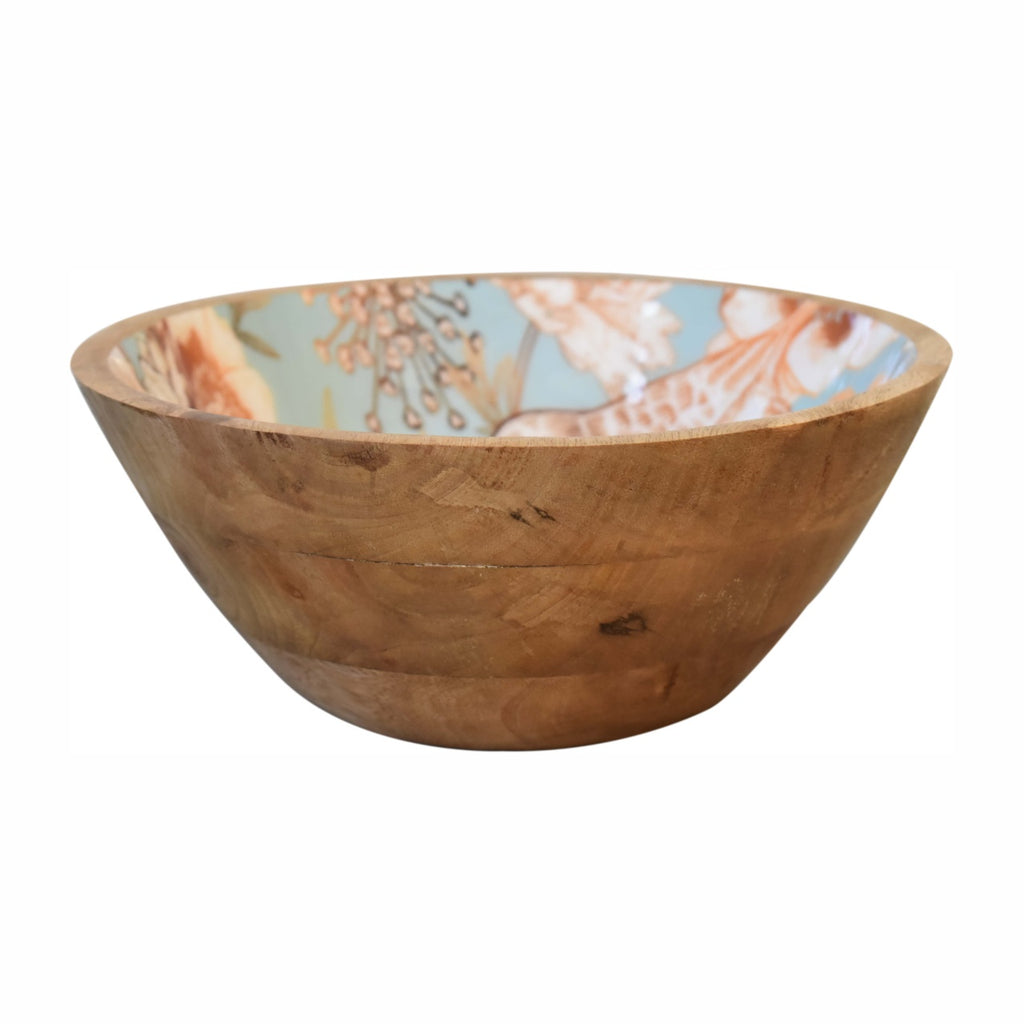 Decorative Solid Mango Wood Bowl Set – Chestnut Finish, Decorative Serving Bowls
