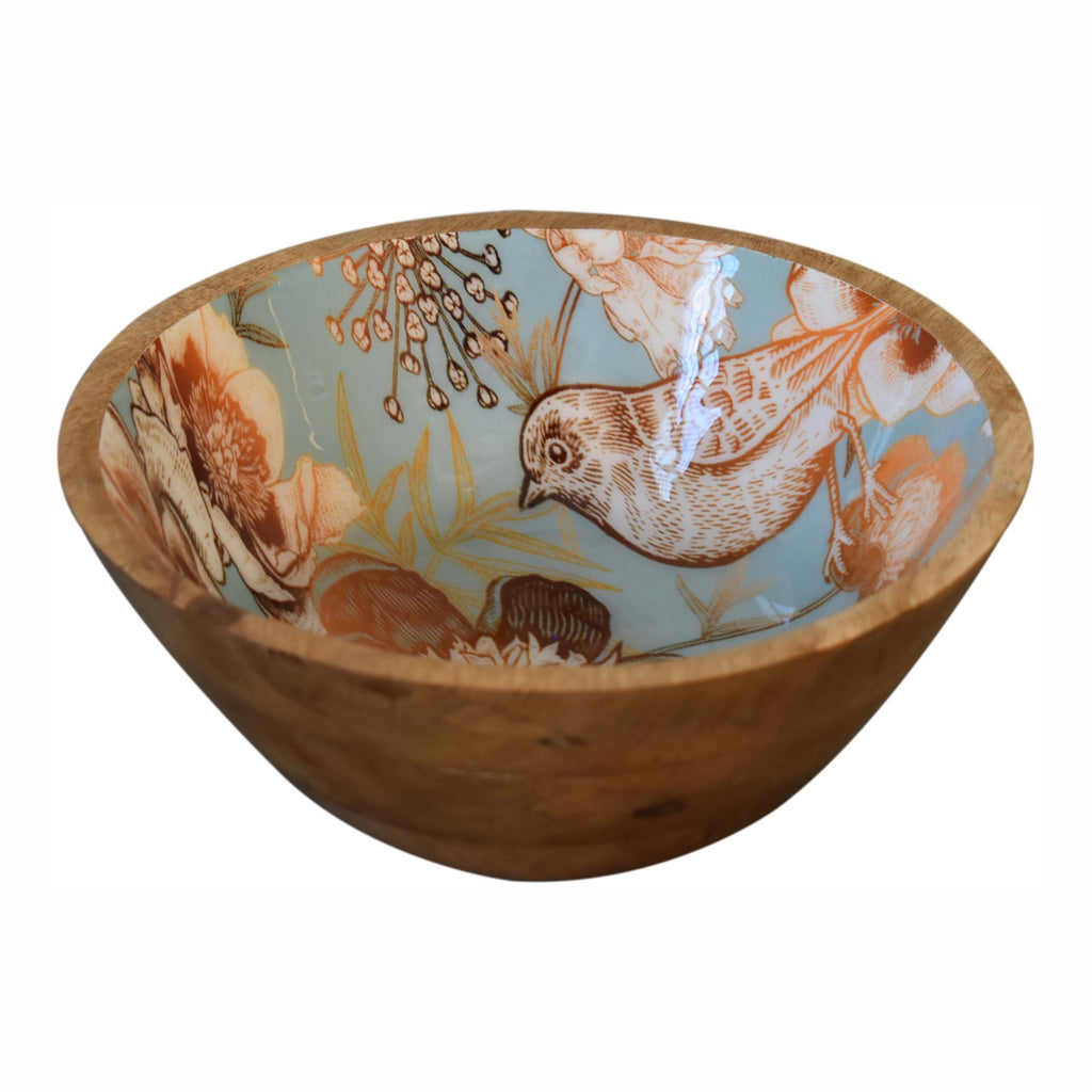Decorative Solid Mango Wood Bowl Set – Chestnut Finish, Decorative Serving Bowls