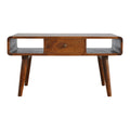 Statement Solid Mango Wood Coffee Table – Chestnut Finish, 2 Drawers