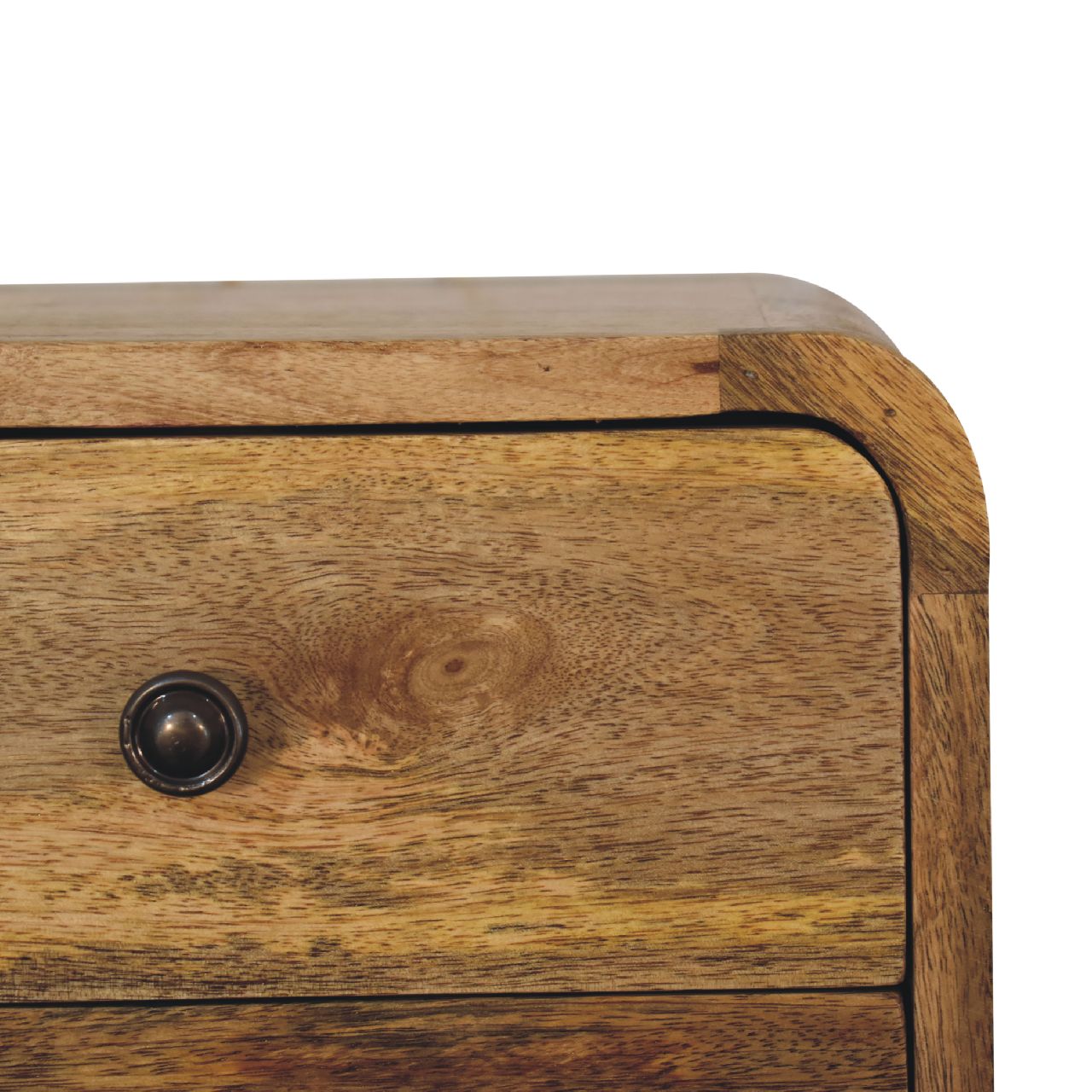 Floating Solid Mango Wood Wall-mounted Nightstand – Brown Finish, 2 Drawers