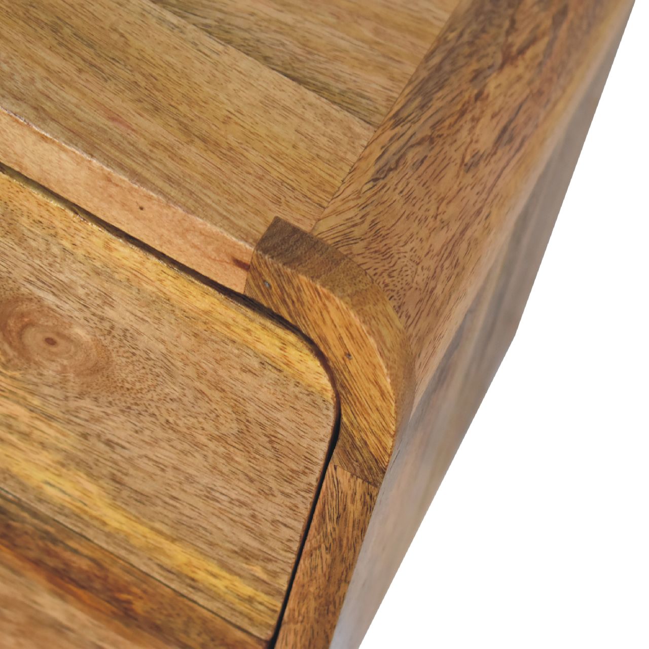 Floating Solid Mango Wood Wall-mounted Nightstand – Brown Finish, 2 Drawers