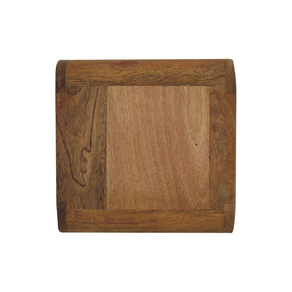 Floating Solid Mango Wood Wall-mounted Nightstand – Brown Finish, 2 Drawers