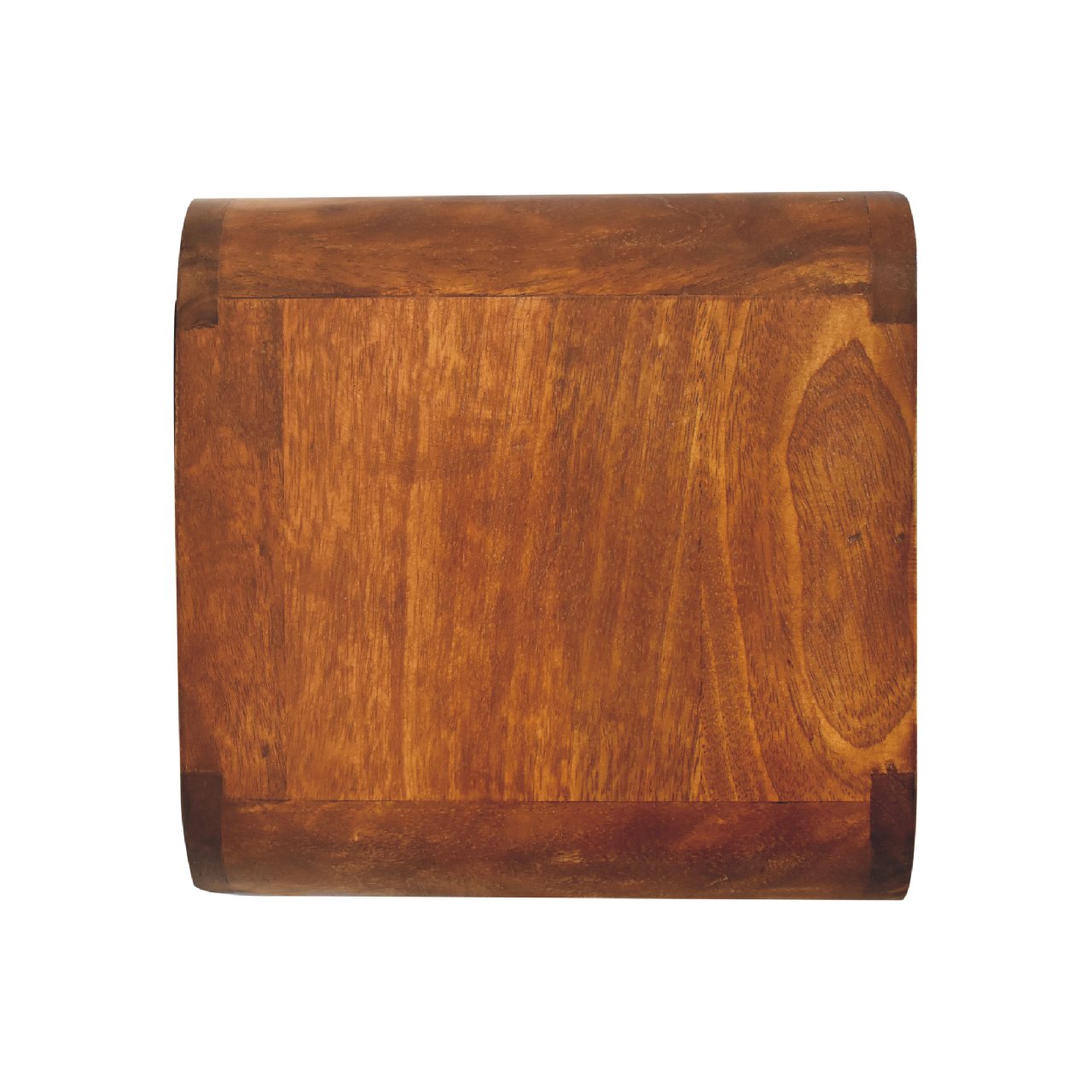 Modern Solid Mango Wood Wall-mounted Nightstand – Chestnut Finish, 1 Drawer