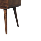 Handcrafted Solid Mango Wood Bedside Table – Washed Finish, Curved Edges