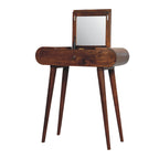 Handcrafted Solid Mango Wood Dressing Table – Chestnut Finish, Jewelry Storage Compartments