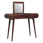 Elegant Solid Mango Wood Dressing Table – Chestnut Finish, 3 Drawers (80x100x40cm)