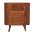Handcrafted Solid Mango Wood Cabinet – Chestnut Finish, 3 Roomy Drawers
