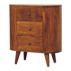 Handcrafted Solid Mango Wood Cabinet – Chestnut Finish, 3 Roomy Drawers