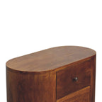 Handcrafted Solid Mango Wood Cabinet – Chestnut Finish, 3 Roomy Drawers
