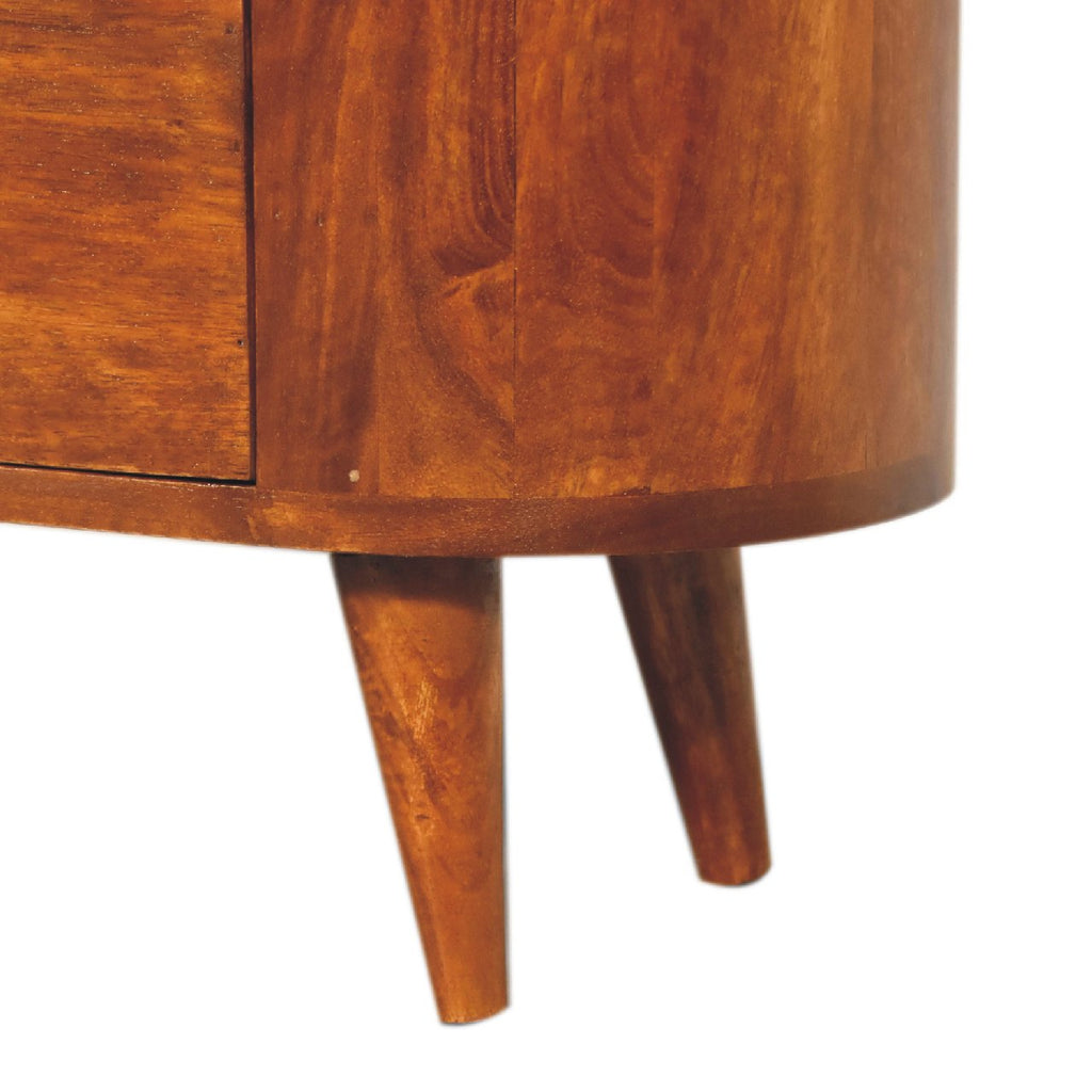 Handcrafted Solid Mango Wood Cabinet – Chestnut Finish, 3 Roomy Drawers